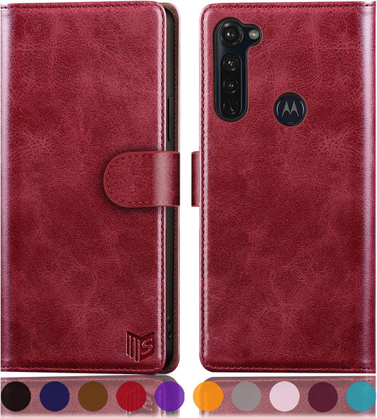 for Motorola Moto G Stylus 2020(Non 2021 Version) with RFID Blocking Leather Wallet Case Credit Card Holder,Flip Folio Book Phone Case Cover Women Men for Moto G Stylus Case Wallet Red