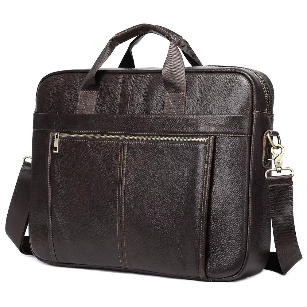 17Inch Laptop Bag Men Leather Bags 100% Men'S Briefcases Genuine Leather Messenger Bags for Document Computer Briefcases