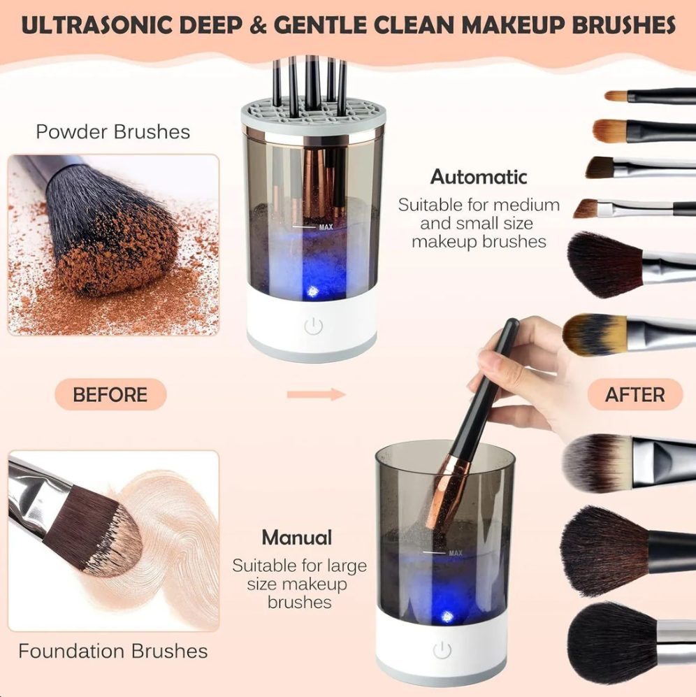 Illume Vanity Electric Brush Cleaner – USB portable, automatic, for quick and efficient cleaning.