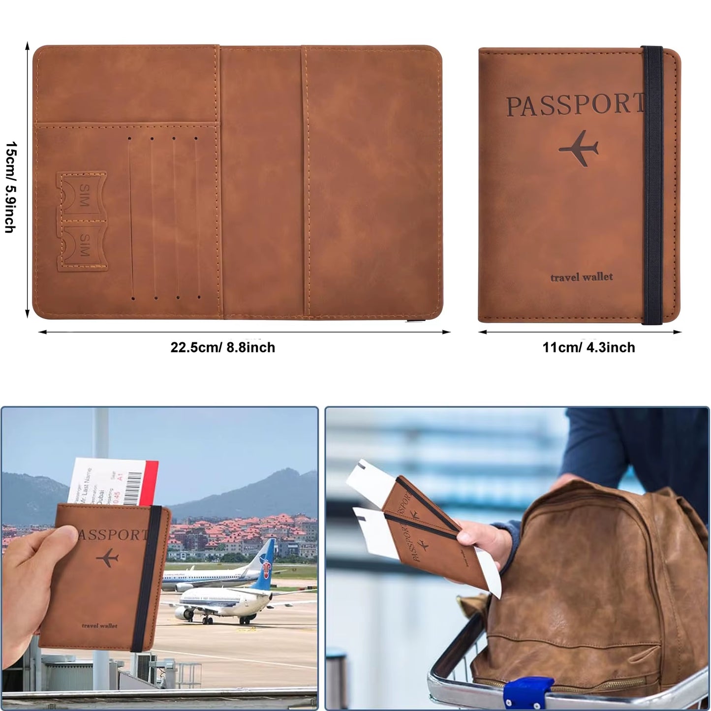 Passport Holder for Travel Essentials Passport Wallet Cover Case for Travel Accessories,Passport Book Holders for Women/Men